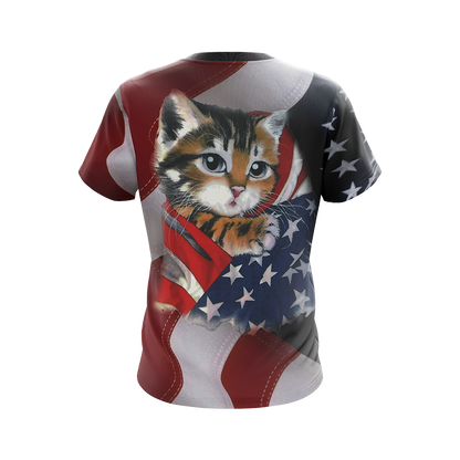 Patriotic Kitten Unisex 3D T-shirt   