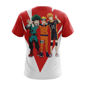 My hero academia x Naruto x Haikyuu Unisex 3D T-shirt   