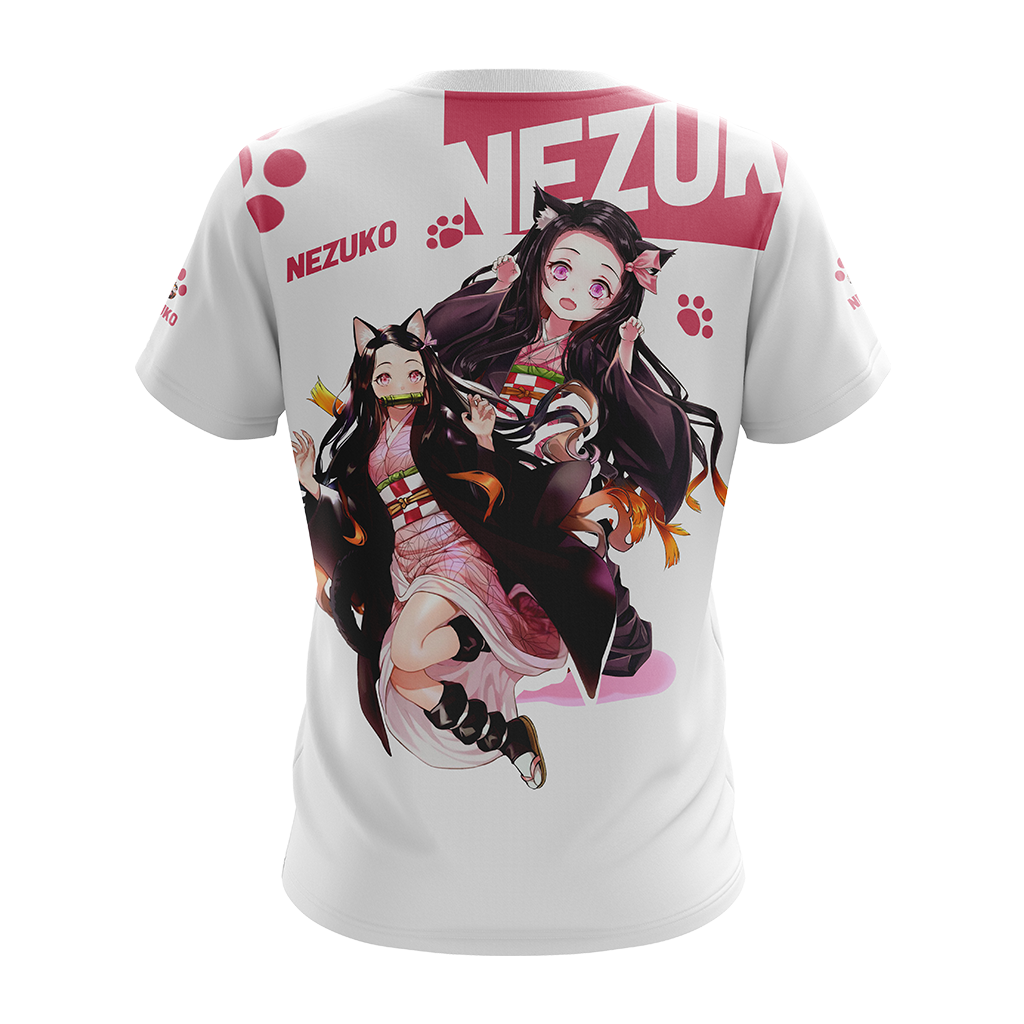 Nezuko Demon Slayer All Over Print T-shirt Zip Hoodie Pullover Hoodie   