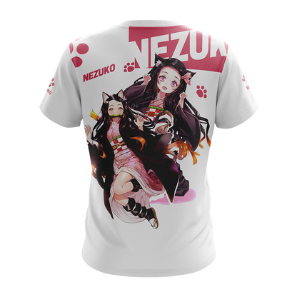 Nezuko Demon Slayer All Over Print T-shirt Zip Hoodie Pullover Hoodie   