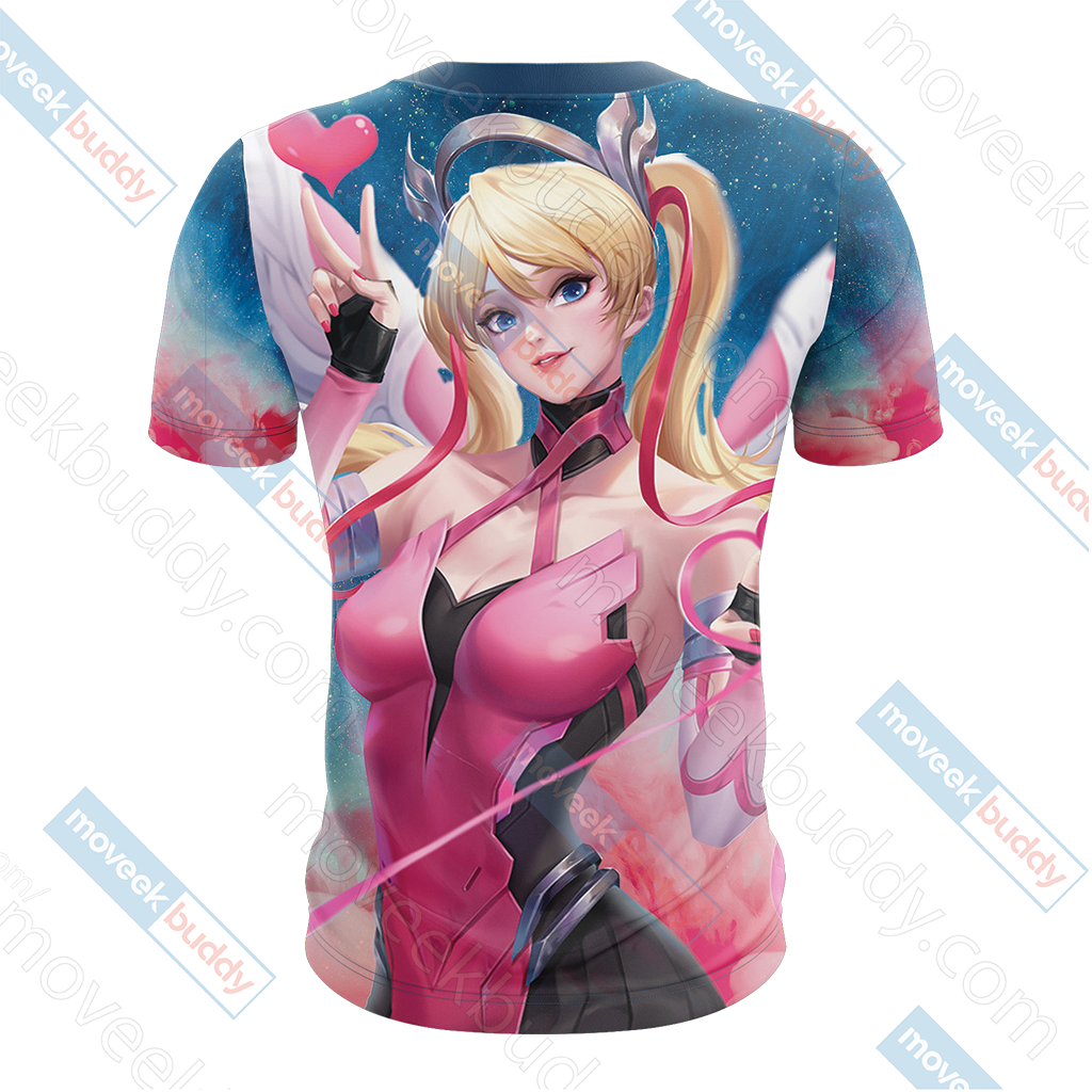 Overwatch Pink Mercy Unisex 3D T-shirt   