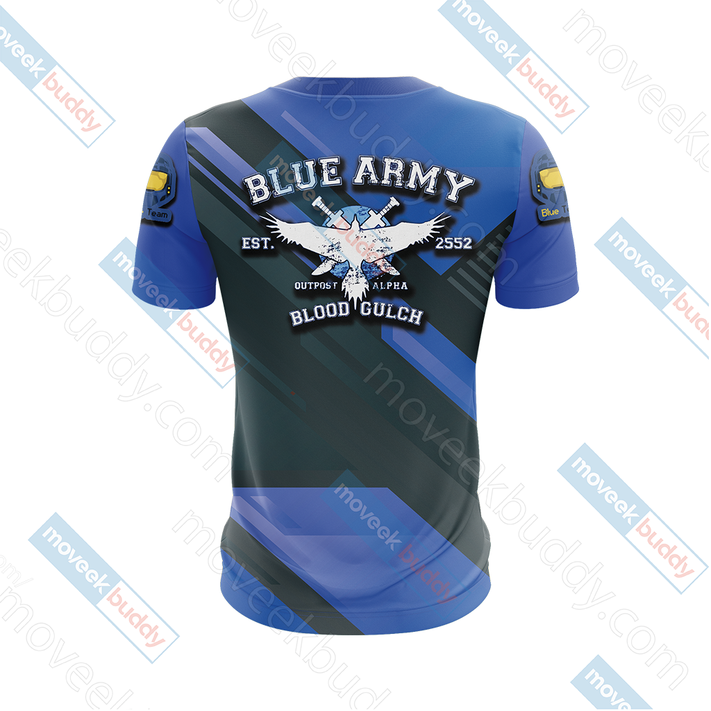 Halo - Blue Team New Unisex 3D T-shirt   