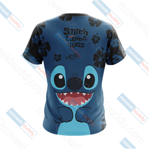 Stitch Loves Hugs Free Hugs Unisex 3D T-shirt   