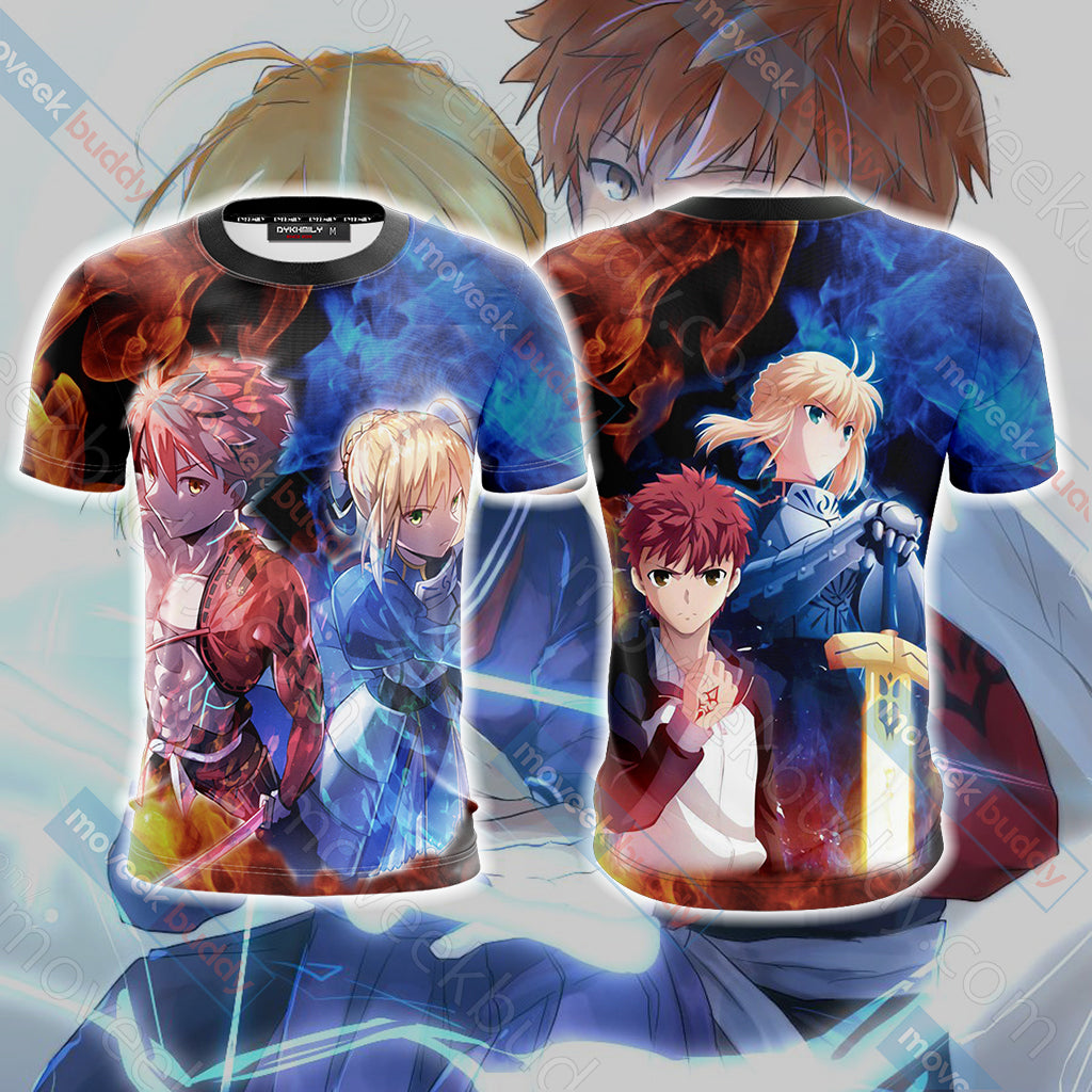 Fate/ Stay Night - Shirou Emiya and Saber Unisex 3D T-shirt   