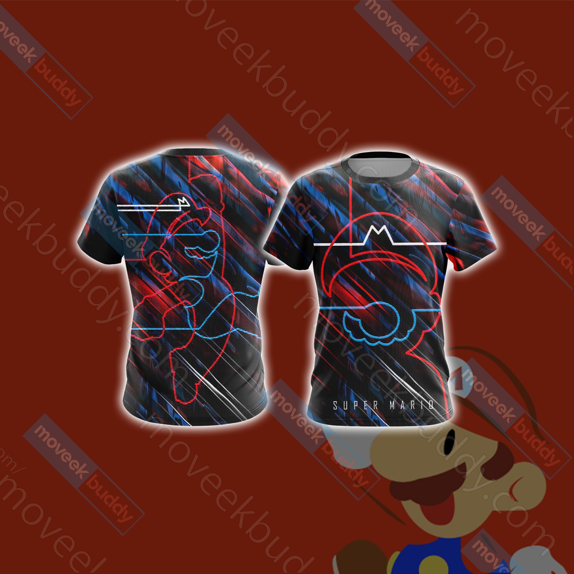 Super Mario Minimalist Unisex 3D T-shirt   