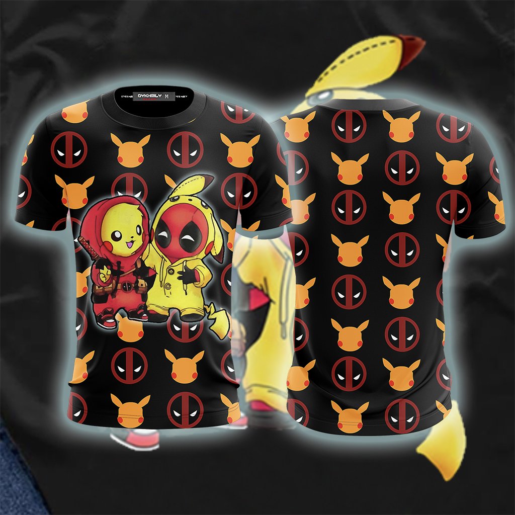 PikaPool Deadpool And Pikachu Unisex 3D T-shirt   