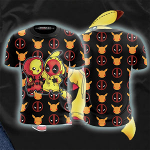 PikaPool Deadpool And Pikachu Unisex 3D T-shirt   
