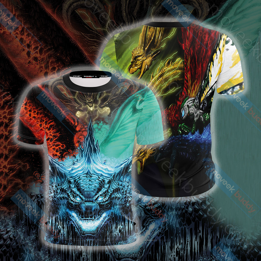 Godzilla King Of The Monsters New Unisex 3D T-shirt   