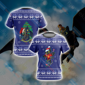 How To Train Your Dragon Christmas Style Unisex 3D T-shirt   