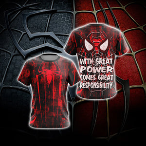 Spider-Man With Great Power Comes Great Responsibility Unisex 3D T-shirt   