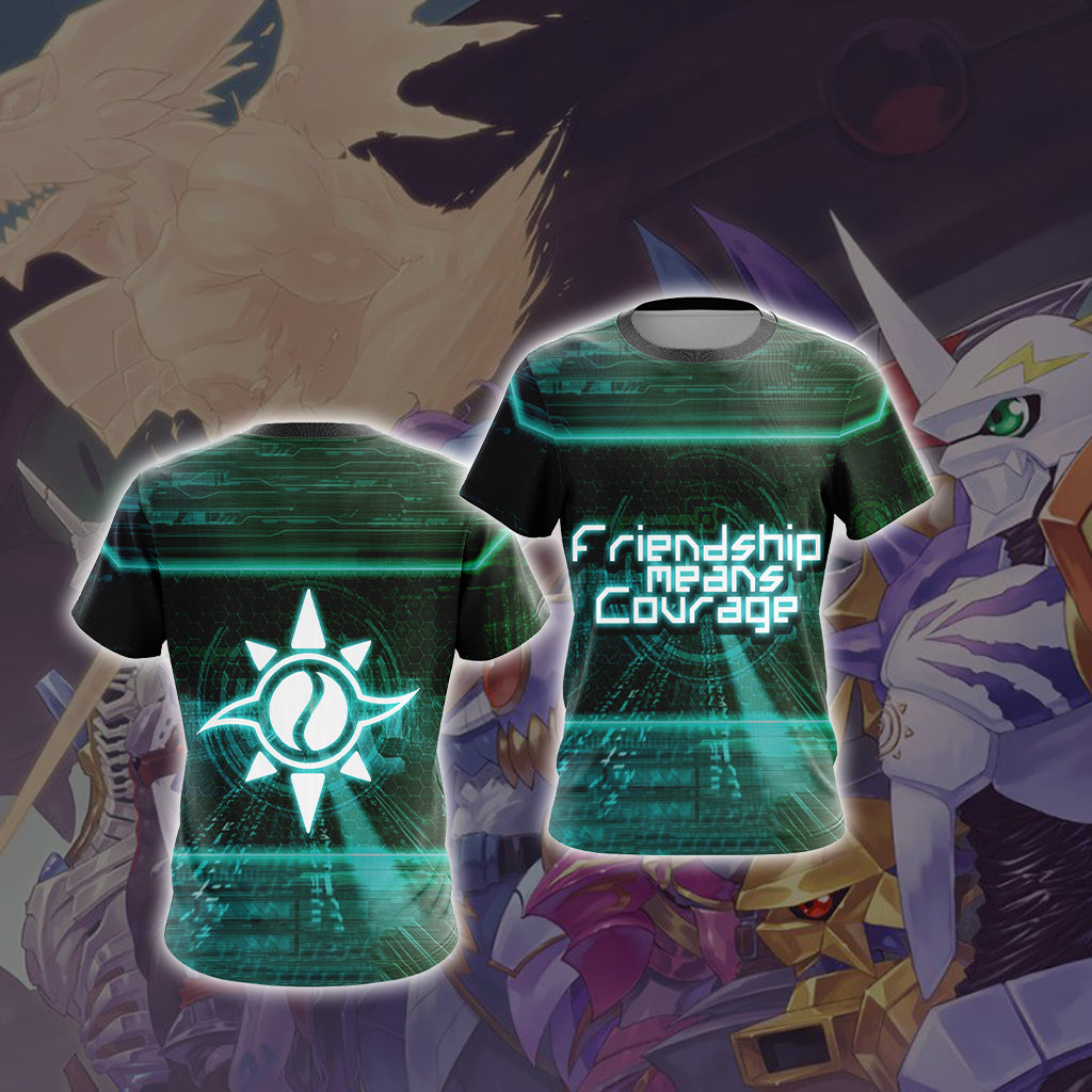 Digimon - Friendship means Courage Unisex 3D T-shirt T-shirt S 