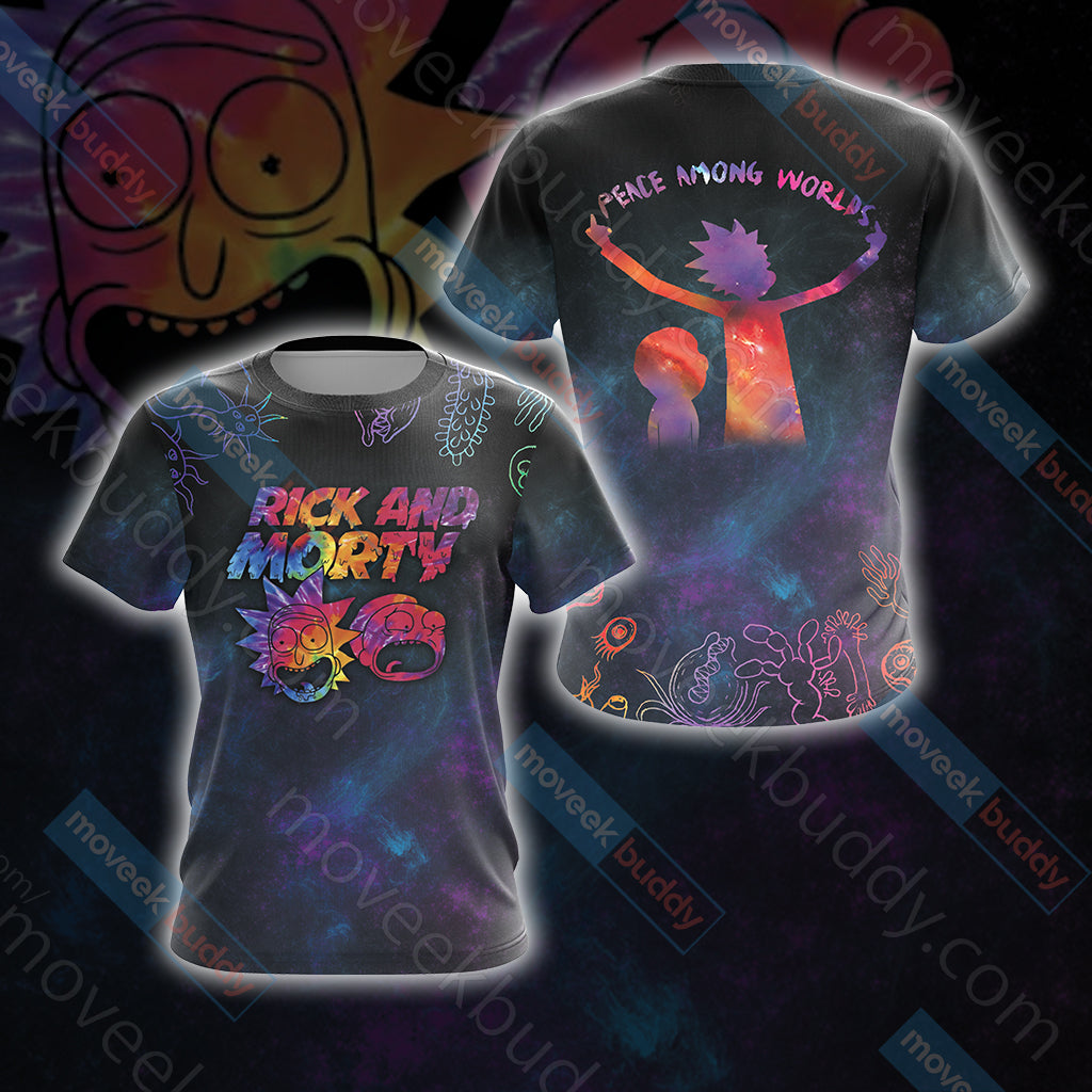 Rick and Morty Peace Among Worlds Unisex 3D T-shirt US/EU S (ASIAN L)  