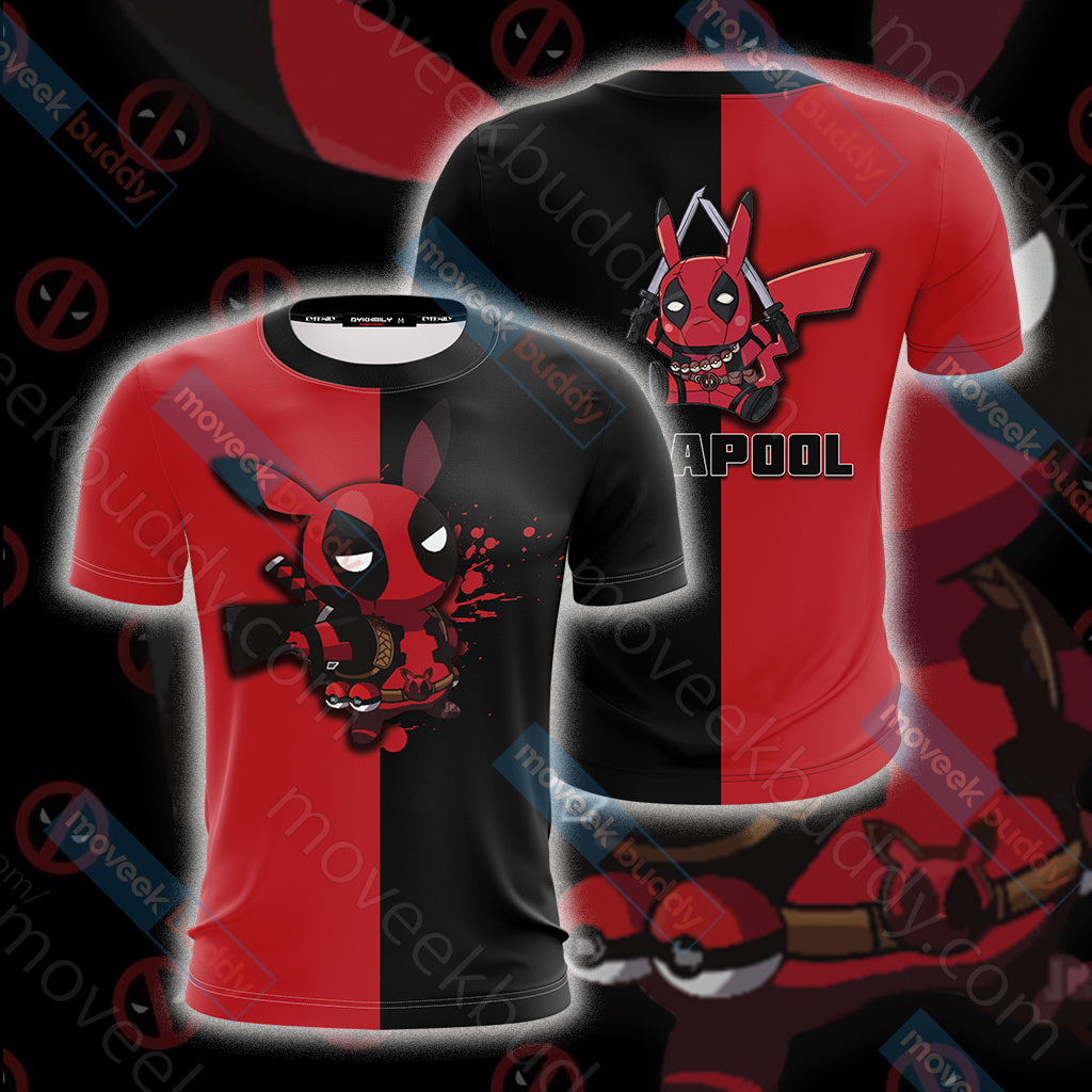 Pikachu And Deadpool Unisex 3D T-shirt   