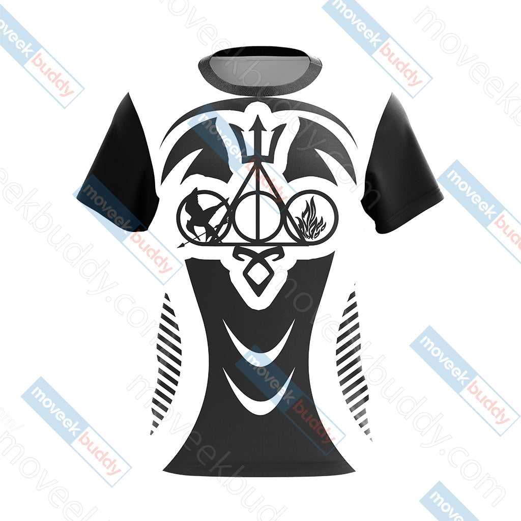 Harry Potter Divergent Percy Jackson The Hunger Games The Mortal Instruments Unisex 3D T-shirt   