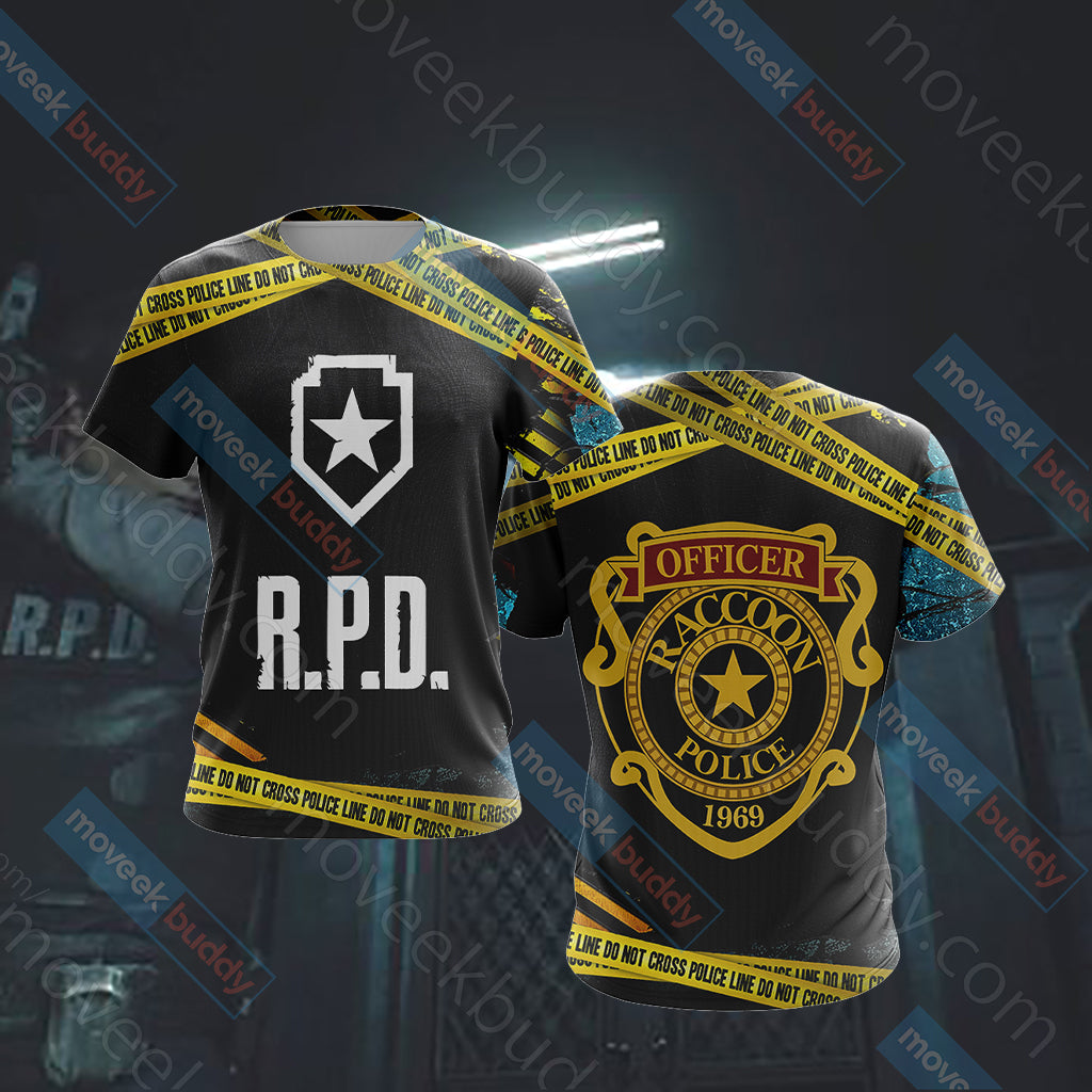 Resident Evil - R.P.D Unisex 3D T-shirt   