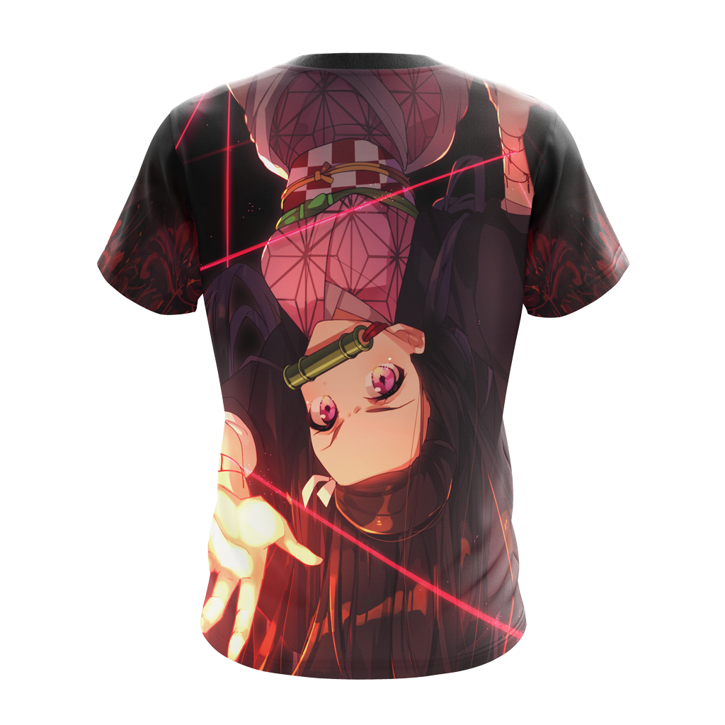 Nezuko Demon Slayer All Over Print T-shirt Zip Hoodie Pullover Hoodie   