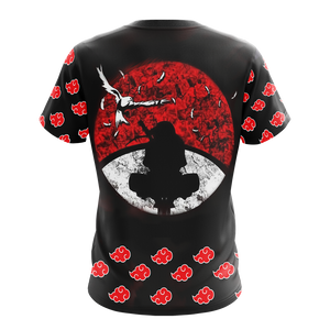 Akatsuki Itachi Naruto All Over Print T-shirt Zip Hoodie Pullover Hoodie   