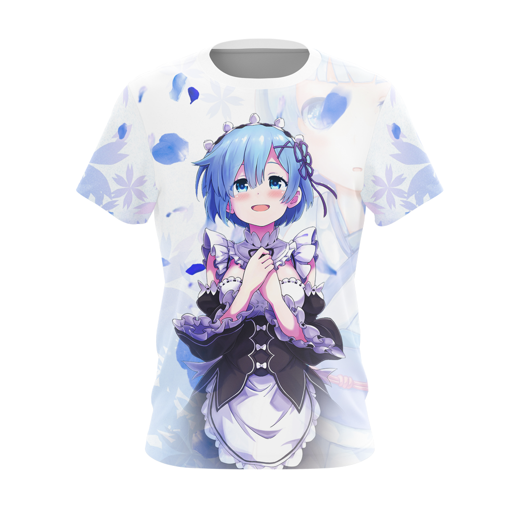 Rem Re:Zero All Over Print T-shirt Zip Hoodie Pullover Hoodie   