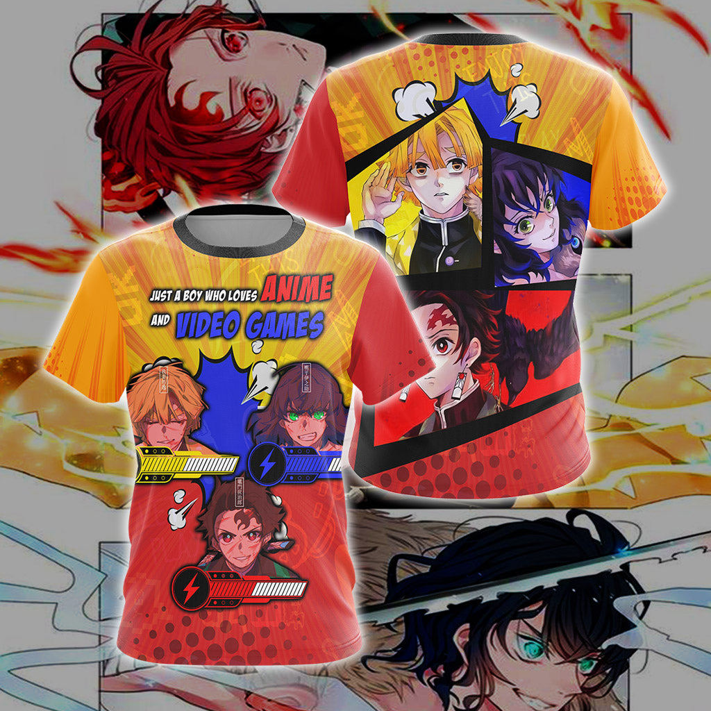 Just a boy who loves anime and video games T-shirt Zip Hoodie Pullover Hoodie T-shirt S 