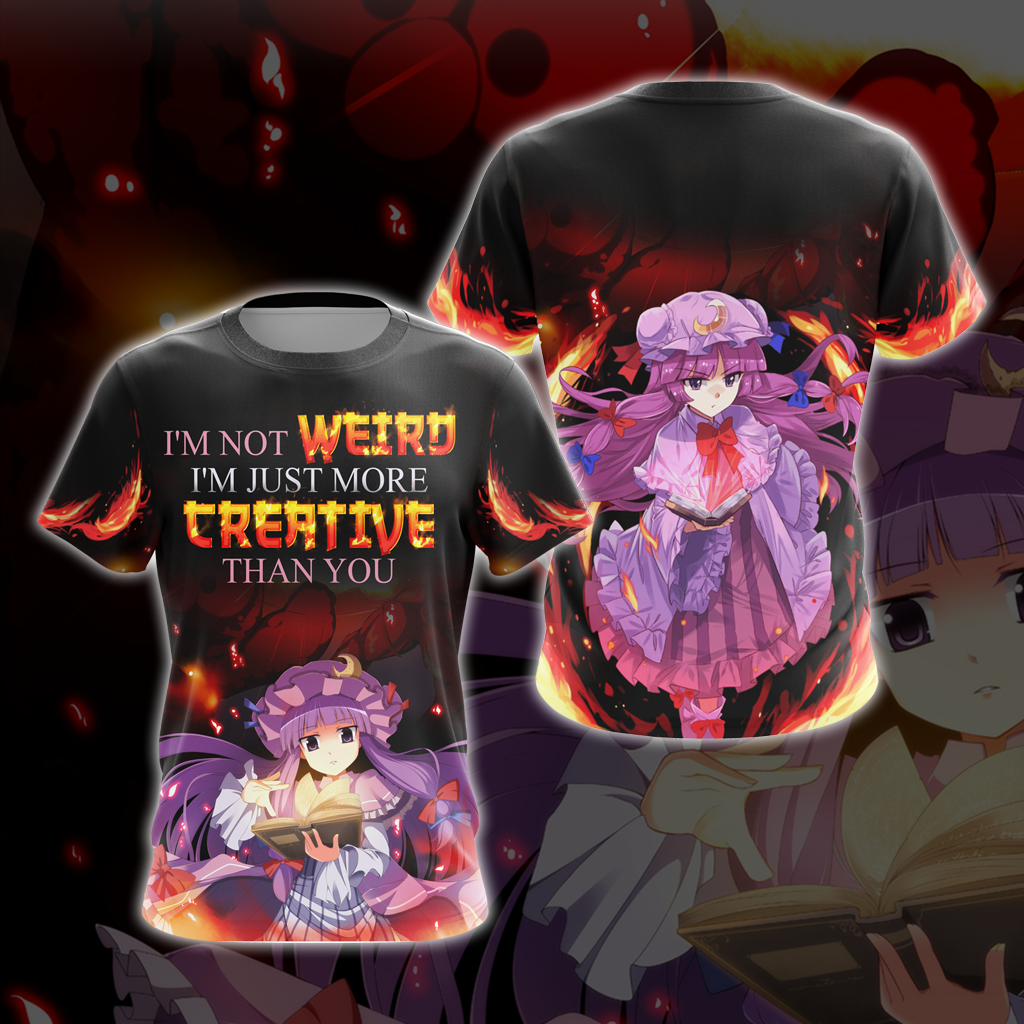 I'm not weird i'm just more creative than you Anime All Over Print T-shirt Zip Hoodie Pullover Hoodie T-shirt S 