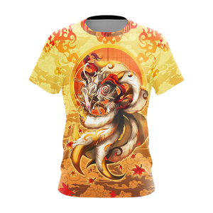 Nine Tail Okami Fox Unisex 3D T-shirt   
