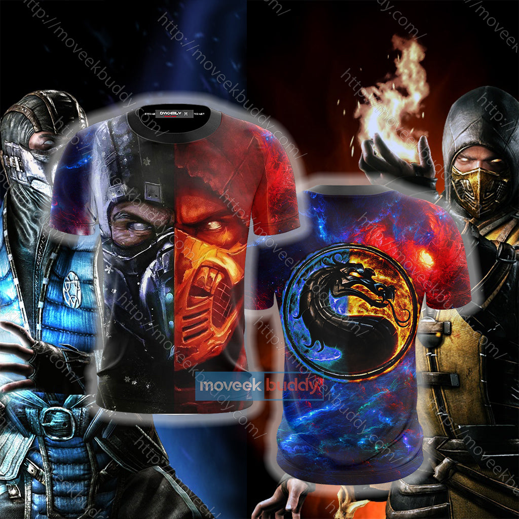 Mortal Kombat Scorpion And Subzero 3D T-shirt S  