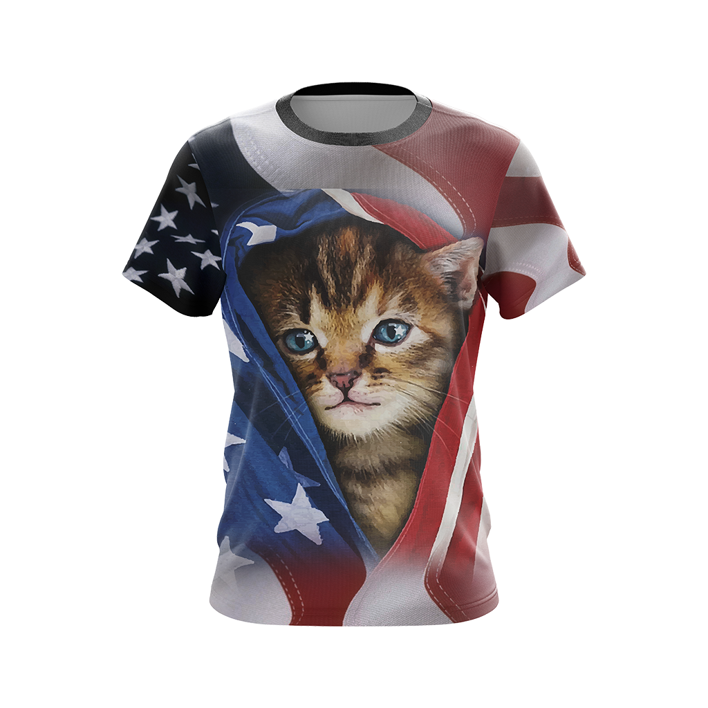 Patriotic Kitten Unisex 3D T-shirt   