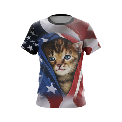 Patriotic Kitten Unisex 3D T-shirt   