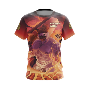 Monster Hunter Meowscular Chef Unisex 3D T-shirt   