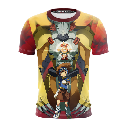 Digimon Greymon And Yagami Taichi New Unisex 3D T-shirt   