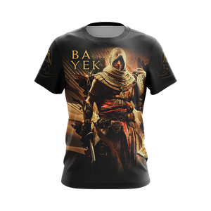 Assassin’s Creed Origins Logo with Bayek Unisex 3D T-shirt   