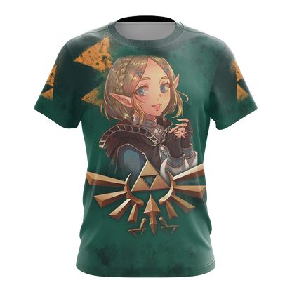 Princess Zelda The Legend of Zelda All Over Print T-shirt Zip Hoodie Pullover Hoodie   