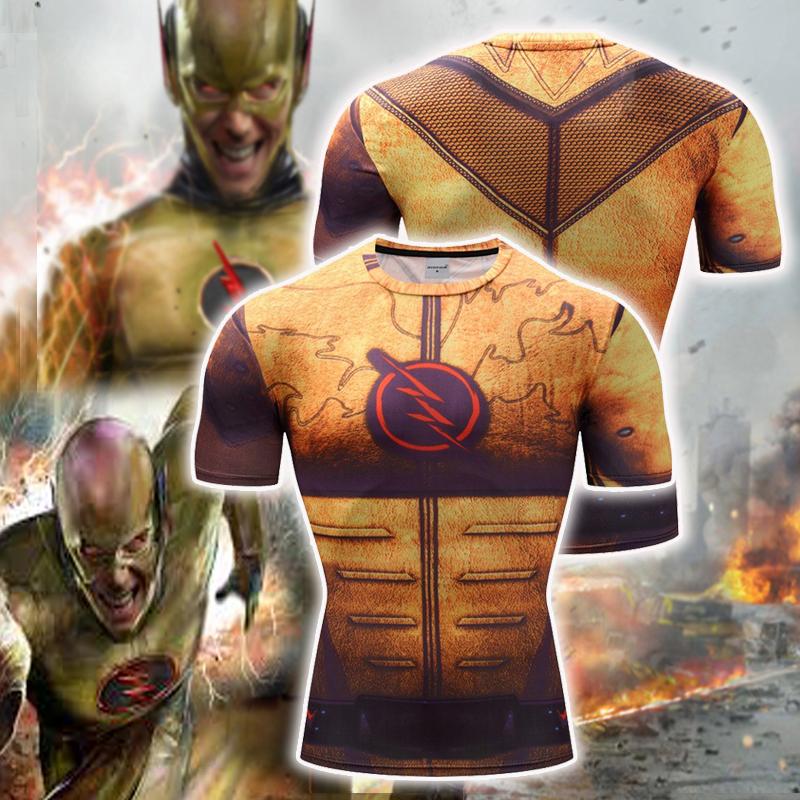 The Reverse Flash Cosplay Short Sleeve Compression T-shirt US/EU XXS  