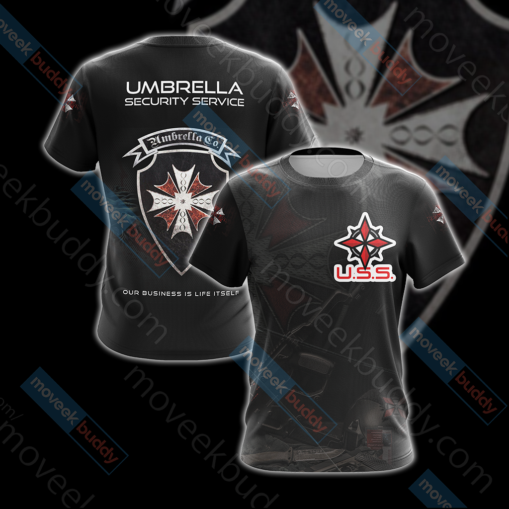 Resident Evil Umbrella Security Service (USS) Unisex 3D T-shirt   