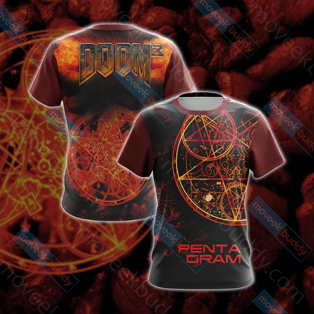 Doom 3 - Pentagram Unisex 3D T-shirt   