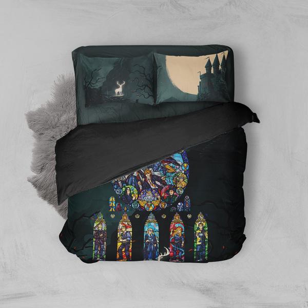 Stained Glass Harry Potter Bed Set Twin (3PCS)  