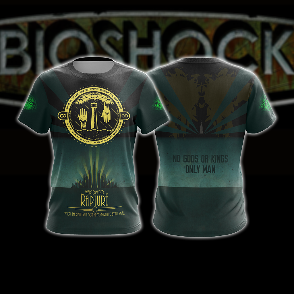 BioShock - No Gods Or Kings Only Man Unisex 3D T-shirt US/EU S (ASIAN L)  