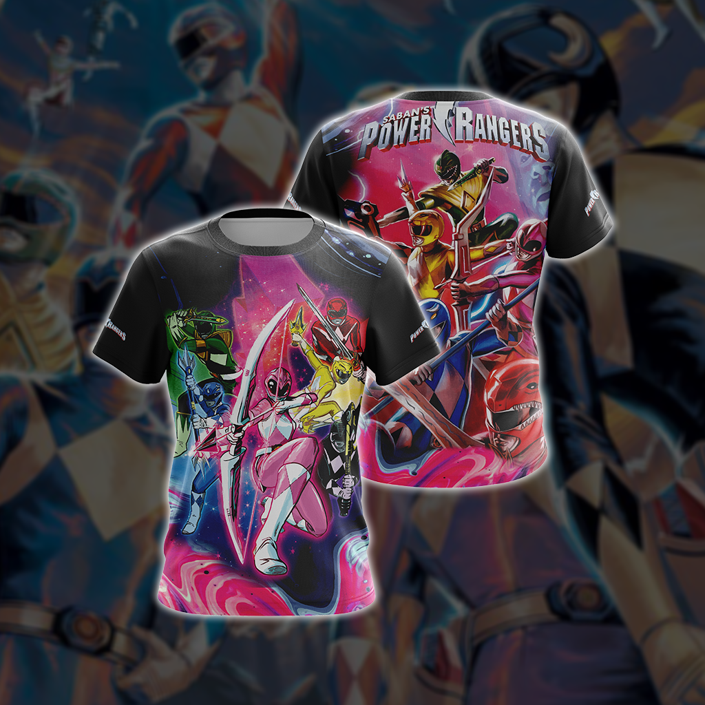 Mighty Morphin Power Rangers Unisex 3D T-shirt   