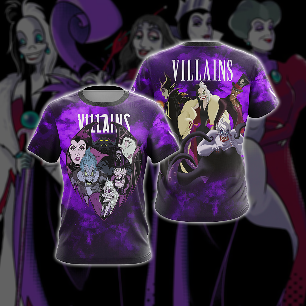 Disney Vilains Unisex 3D T-shirt   