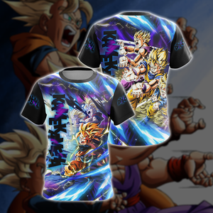 Dragon Ball Kamekameha Son Family - Son Goku Goten Gohan Unisex 3D T-shirt Zip Hoodie T-shirt S 