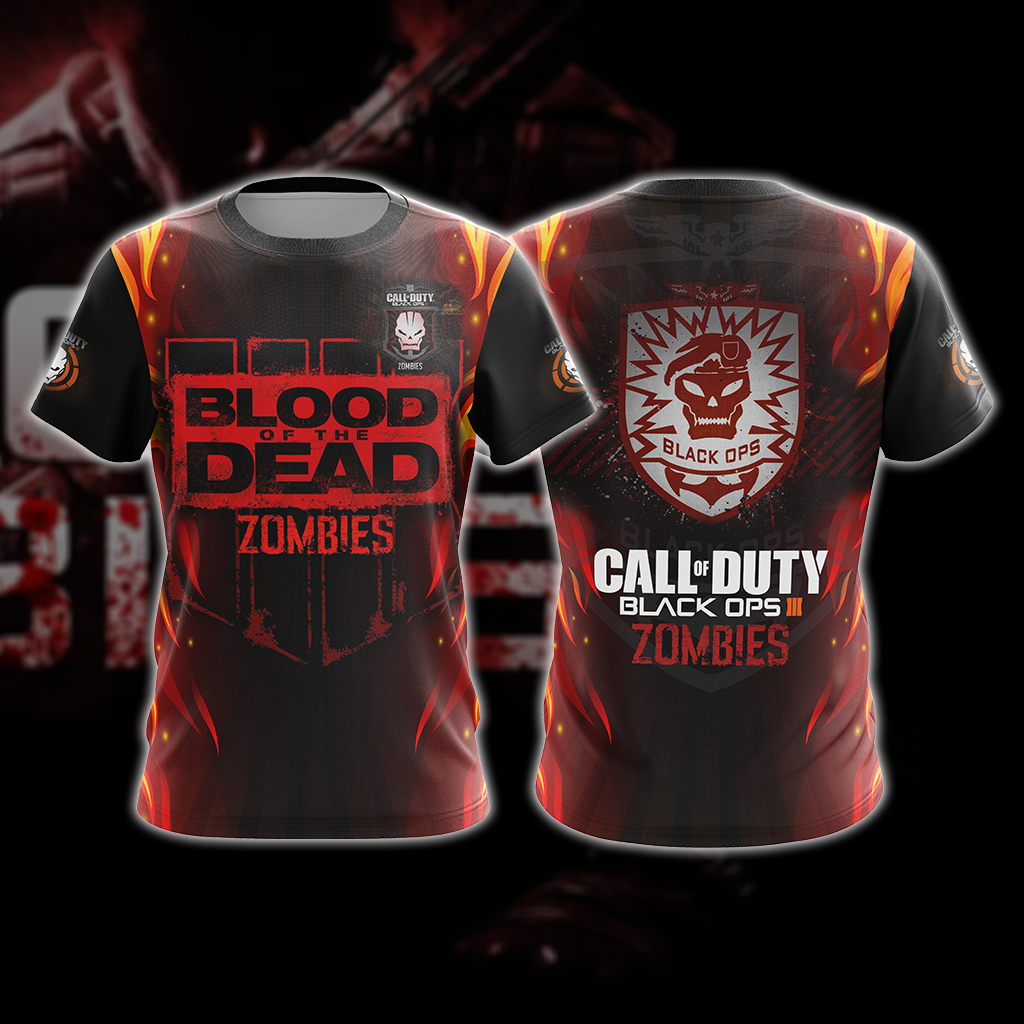 Call of Duty: Black Ops Zombies Unisex 3D T-shirt US/EU S (ASIAN L)  