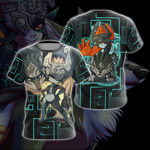 The Legend Of Zelda Wolf Link & Midna Unisex 3D T-shirt Zip Hoodie Pullover Hoodie T-shirt S 