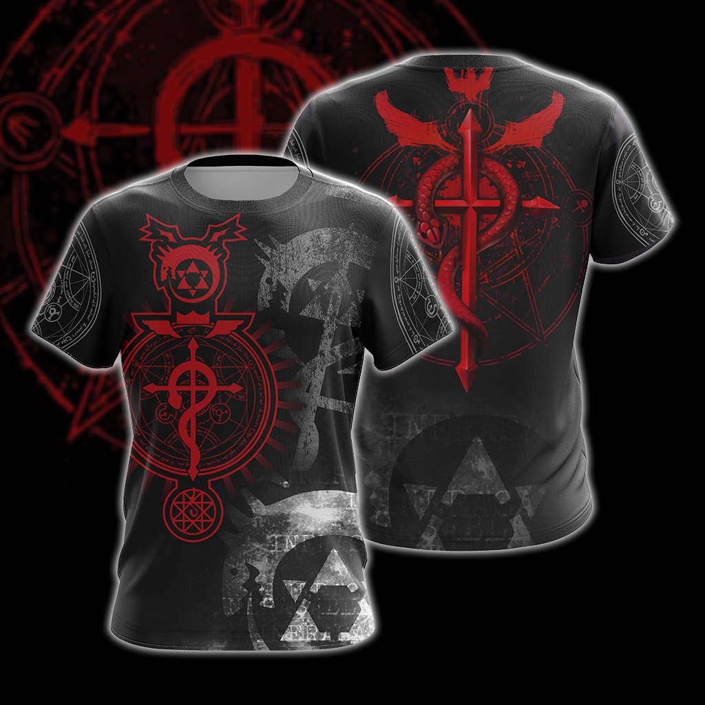 Fullmetal Alchemist symbols Unisex 3D T-shirt US/EU S (ASIAN L)  