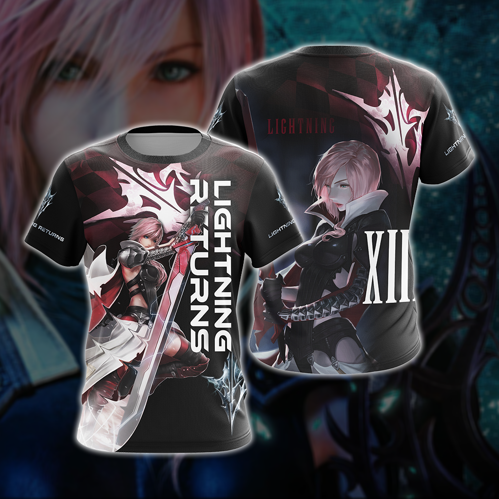 Final Fantasy XIII Lightning Returns Unisex 3D T-shirt Zip Hoodie T-shirt S 