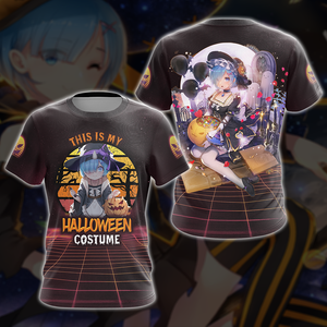 This is my Halloween Costume Rem Re:Zero All Over Print T-shirt Zip Hoodie Pullover Hoodie T-shirt S 