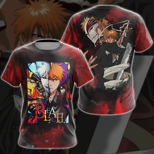 Bleach Kurosaki Ichigo Unisex 3D T-shirt Zip Hoodie Pullover Hoodie T-shirt S 