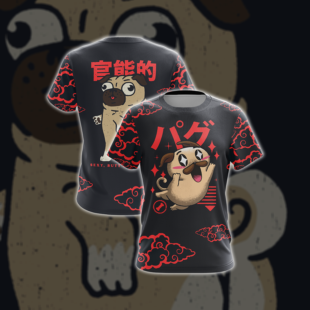 Pug Japanese Dogs Unisex 3D T-shirt   