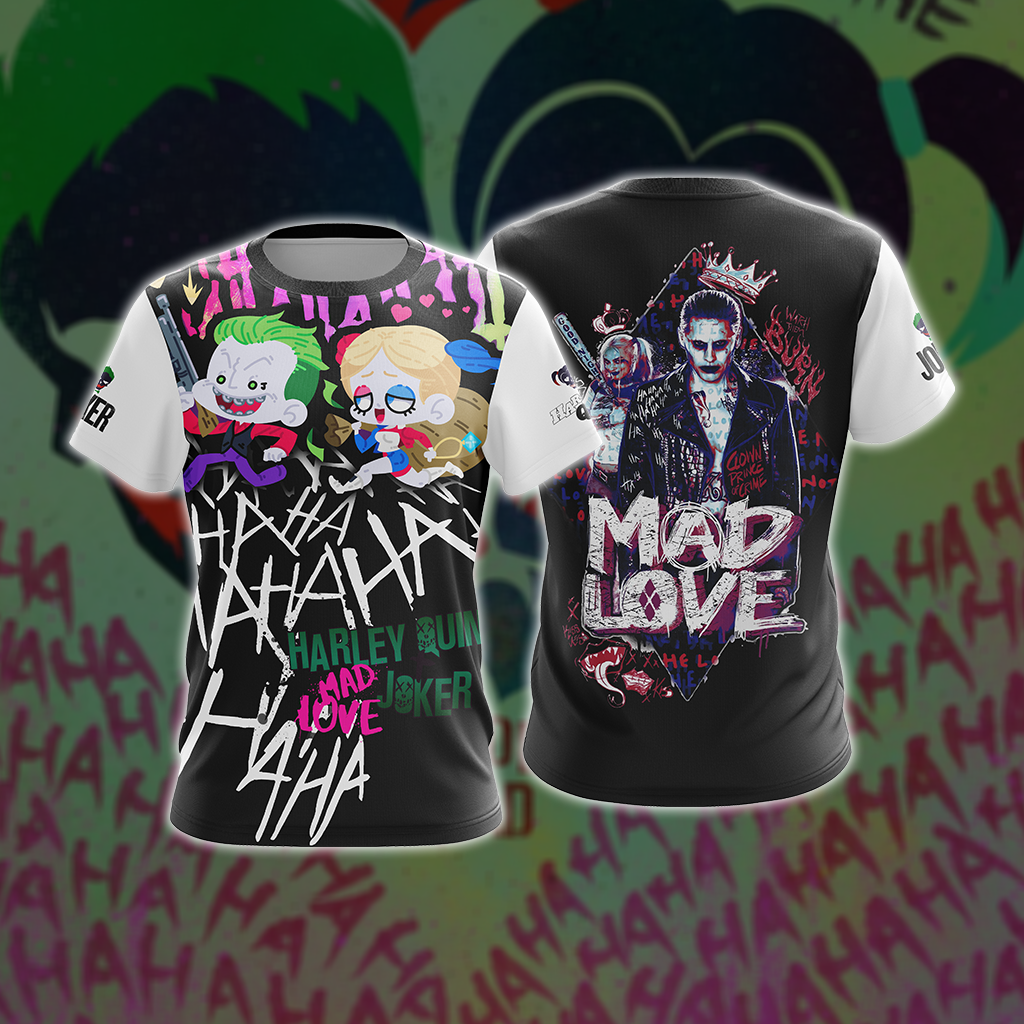 Suicide Squad Harley Quinn And Joker Unisex 3D T-shirt   