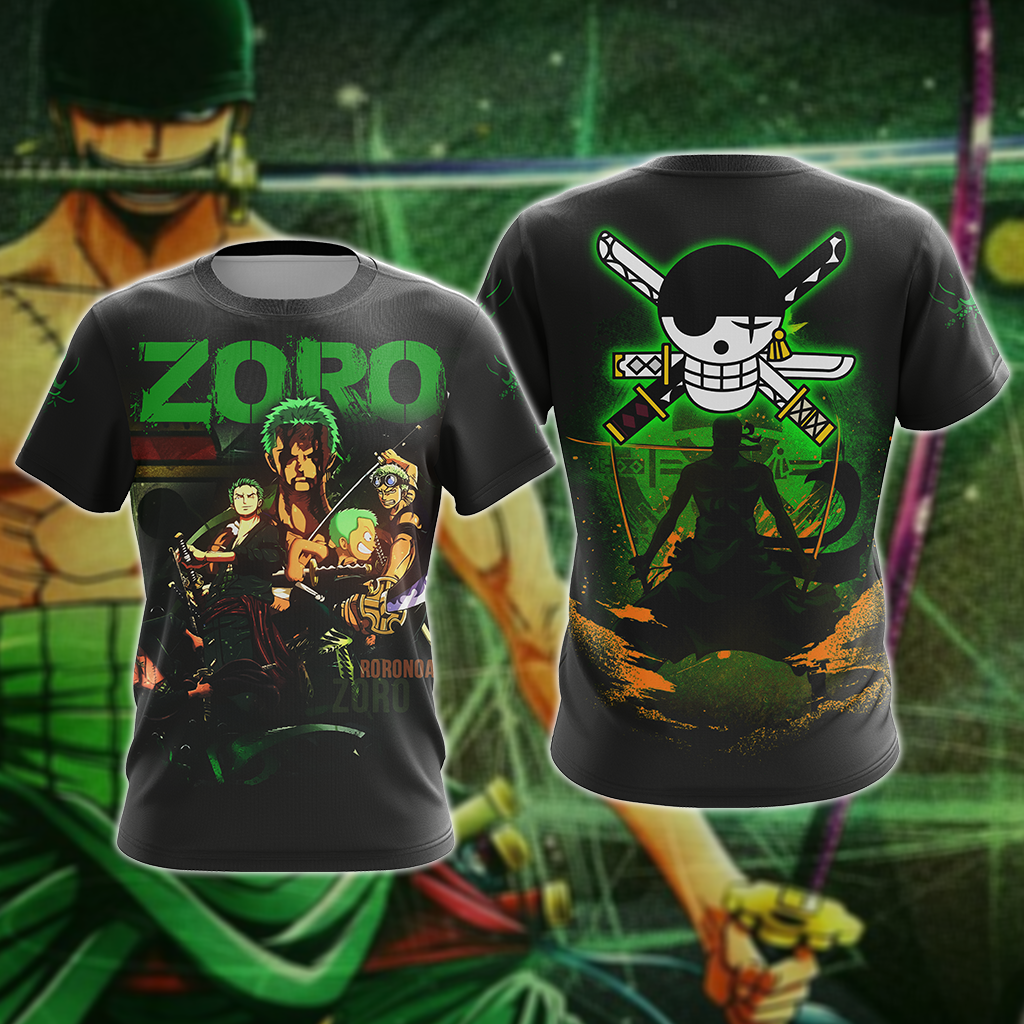 One Piece - Roronoa Zoro Unisex 3D T-shirt Zip Hoodie Pullover Hoodie T-shirt S 