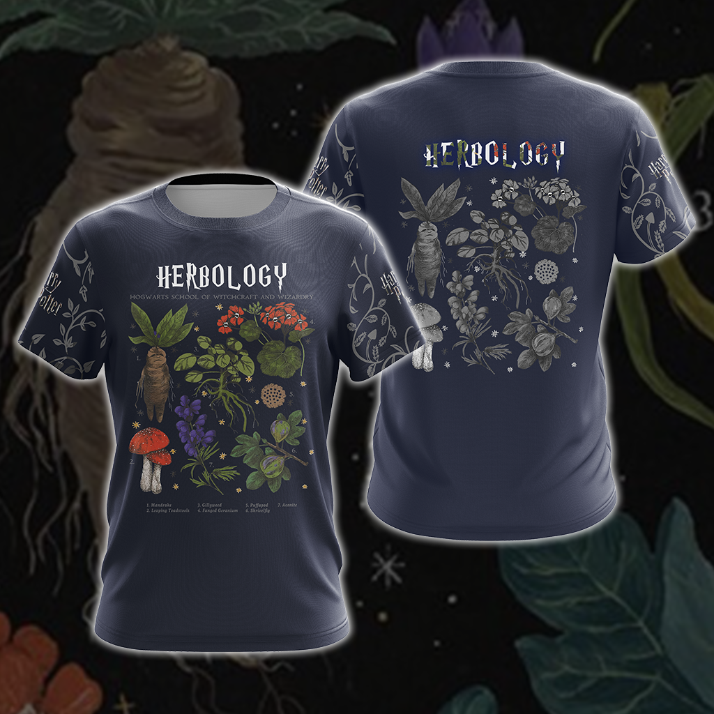 Herbology Harry Potter Hogwarts T-shirt Zip Hoodie Pullover Hoodie T-shirt S 